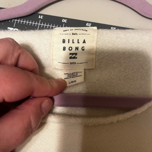 Upcycled Billabong Graphic Sweatshirt with Floral Sleeves - Picture 3 of 5